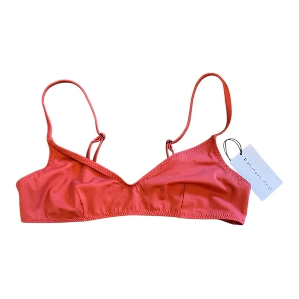 Solid & Striped The Rachel Bikini Top In Ruby NWT